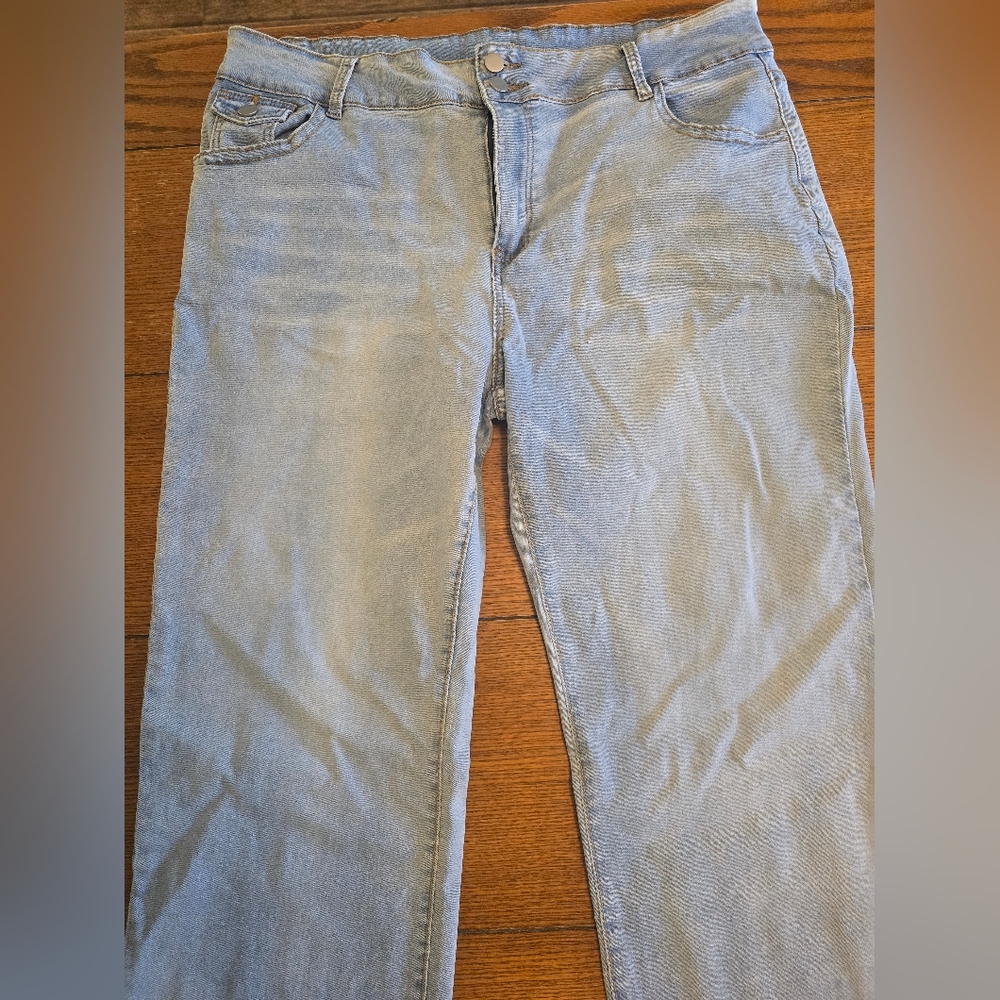Womens Plus Size Light Blue Bootcut Jeans